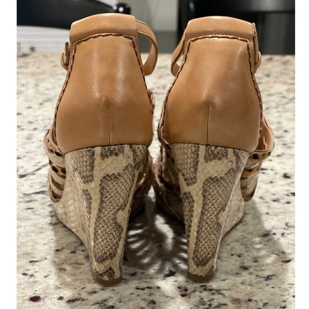 Cole Haan Air Minka Snakeskin and Cheetah Print Wedges